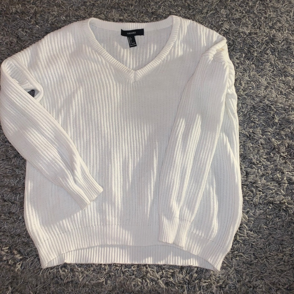 forever 21 white sweater
